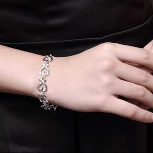 925 Sterling Silver Bracelet XO Hearts BOHO Fashion Anniversary Birthday Gift